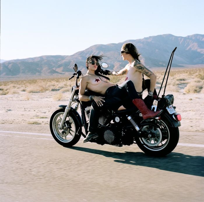Girls on a motorcycle in Suihua